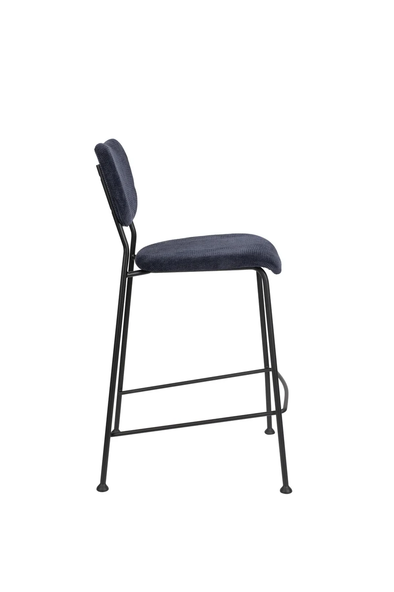 Zuiver Tresenhocker Benson – Dunkelblau, Stoff, 53,5 × 46 × 92 cm, 2er-Set