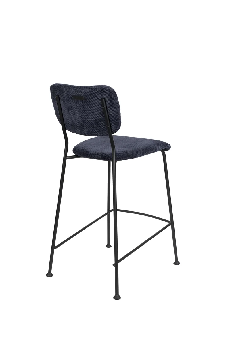 Zuiver Tresenhocker Benson – Dunkelblau, Stoff, 53,5 × 46 × 92 cm, 2er-Set