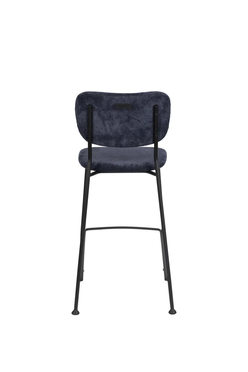 Zuiver Tresenhocker Benson – Dunkelblau, Stoff, 53,5 × 46 × 92 cm, 2er-Set