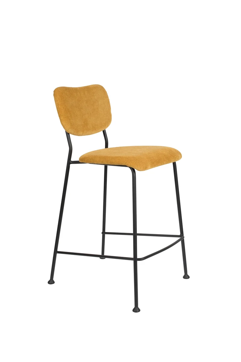 Zuiver Tresenhocker Benson Ochre – Stoff, 53,5 × 46 × 92 cm, 2er-Set