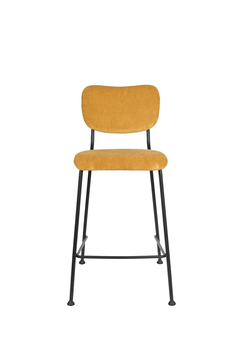 Zuiver Tresenhocker Benson Ochre – Stoff, 53,5 × 46 × 92 cm, 2er-Set