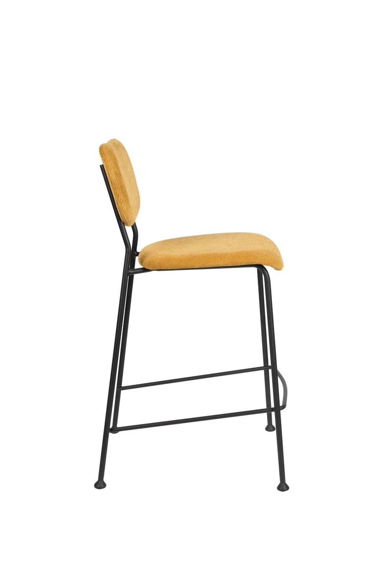 Zuiver Tresenhocker Benson Ochre – Stoff, 53,5 × 46 × 92 cm, 2er-Set