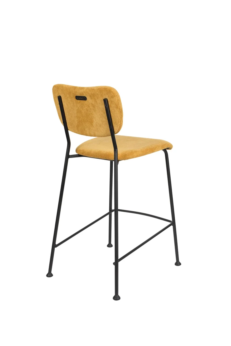 Zuiver Tresenhocker Benson Ochre – Stoff, 53,5 × 46 × 92 cm, 2er-Set
