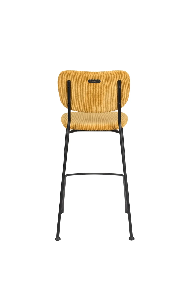 Zuiver Tresenhocker Benson Ochre – Stoff, 53,5 × 46 × 92 cm, 2er-Set