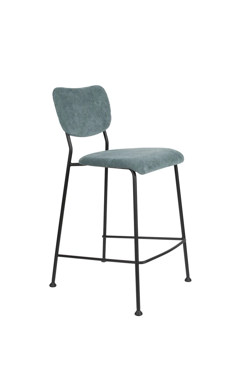 Zuiver Tresenhocker Benson Grey – Blau, Stoff, 53,5 × 46 × 92 cm, 2er-Set