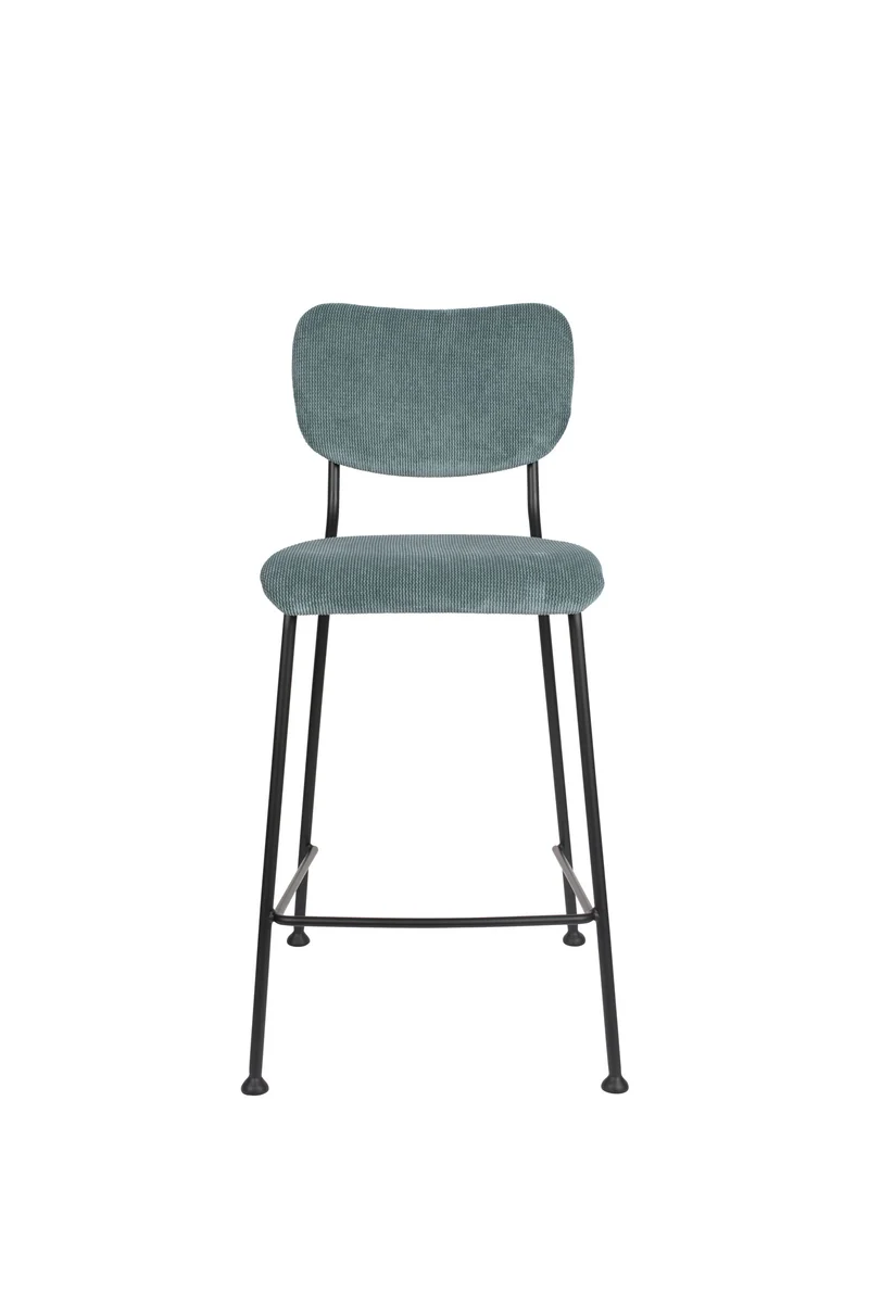 Zuiver Tresenhocker Benson Grey – Blau, Stoff, 53,5 × 46 × 92 cm, 2er-Set