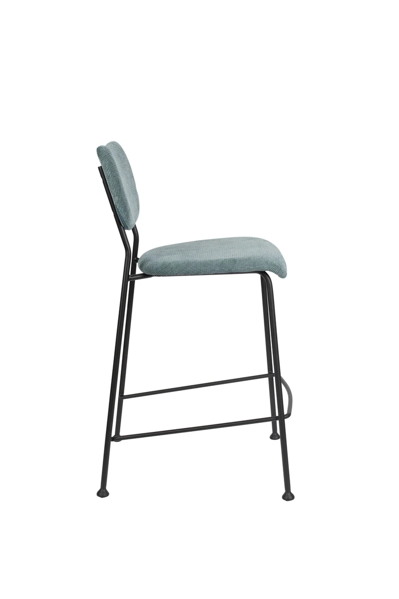 Zuiver Tresenhocker Benson Grey – Blau, Stoff, 53,5 × 46 × 92 cm, 2er-Set