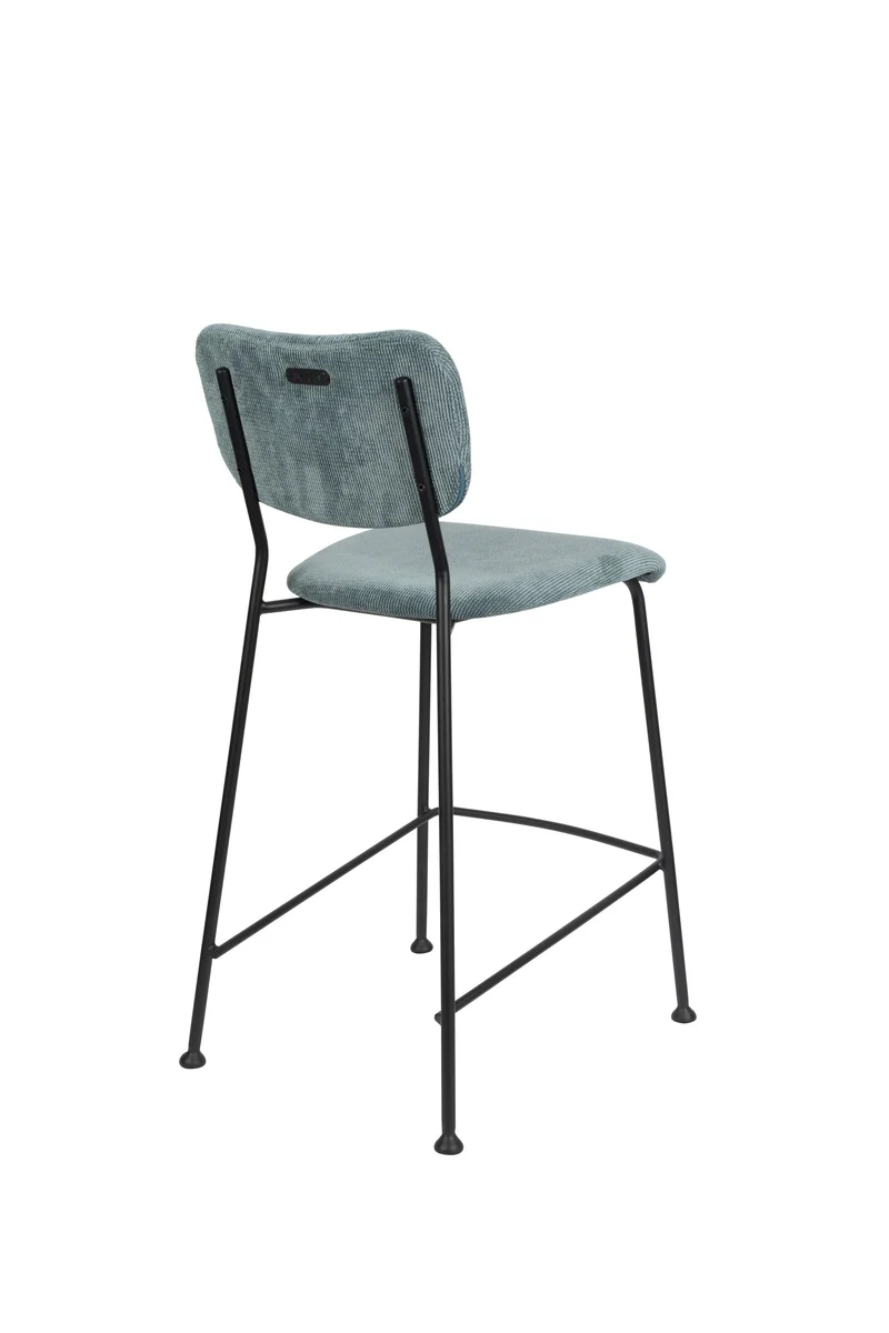 Zuiver Tresenhocker Benson Grey – Blau, Stoff, 53,5 × 46 × 92 cm, 2er-Set