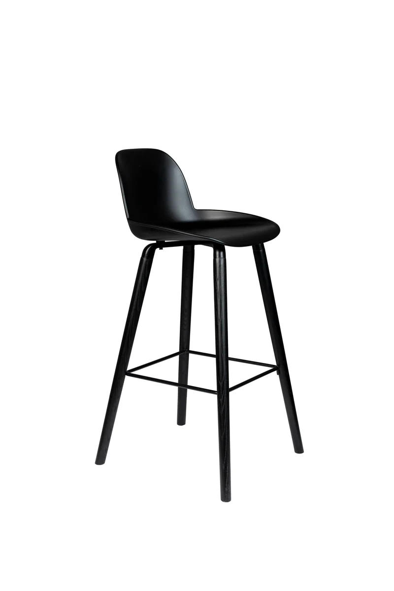Zuiver Barhocker Albert Kuip All – Schwarz, Polypropylen, 47,5 × 47 × 98,5 cm, 2er-Set