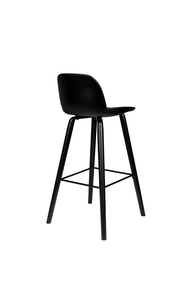 Zuiver Barhocker Albert Kuip All – Schwarz, Polypropylen, 47,5 × 47 × 98,5 cm, 2er-Set