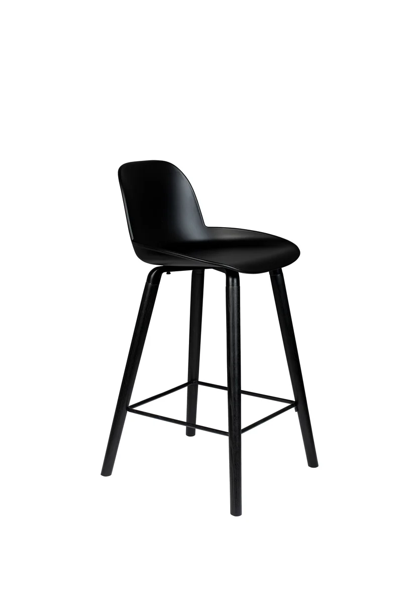 Zuiver Tresenhocker Albert Kuip All – Schwarz, Polypropylen, 47,5 × 45 × 89 cm, 2er-Set