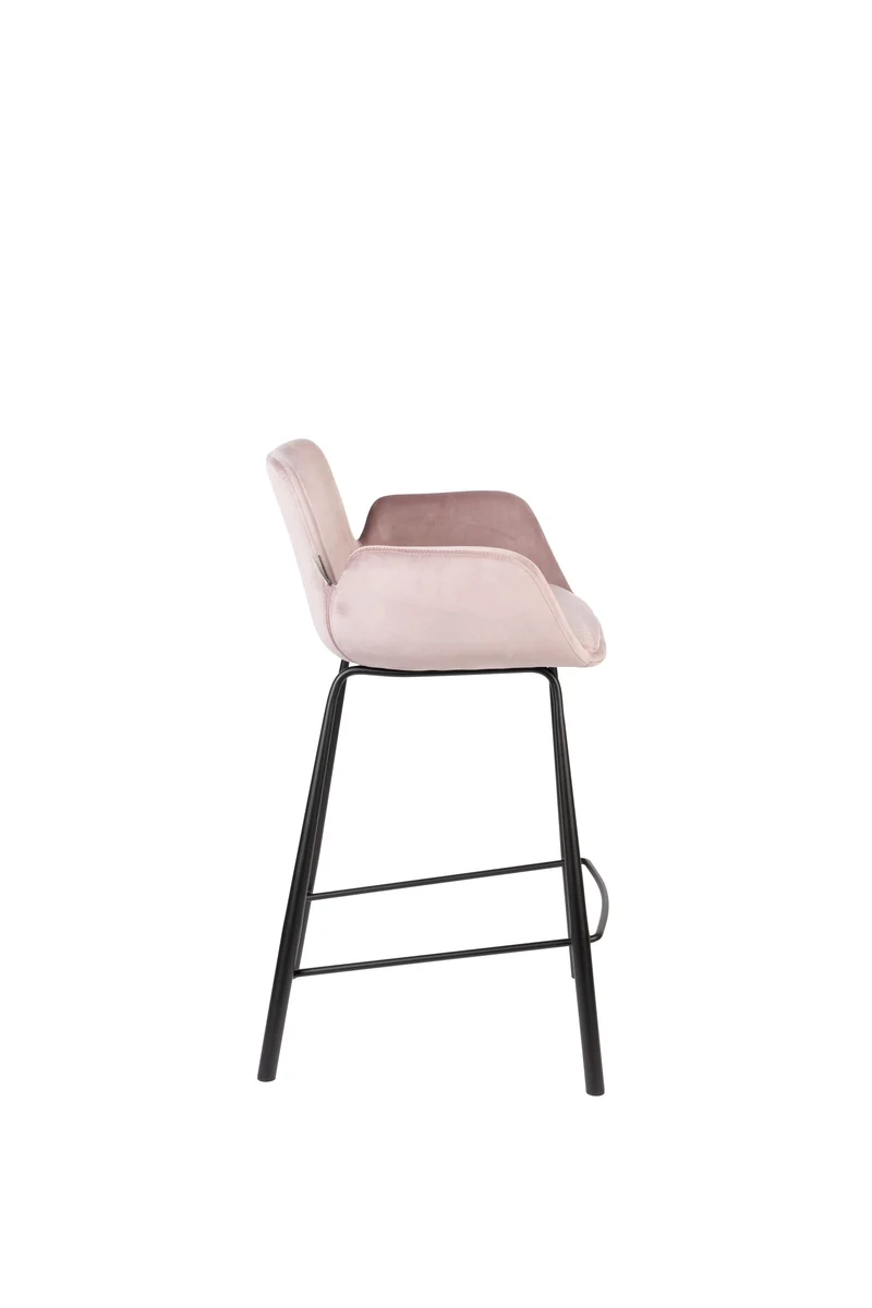 Zuiver Tresenhocker Brit – Pink, Polyester, 54 × 57 × 91,5 cm, 2er-Set