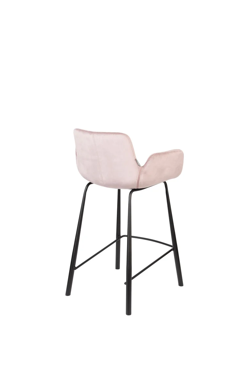 Zuiver Tresenhocker Brit – Pink, Polyester, 54 × 57 × 91,5 cm, 2er-Set
