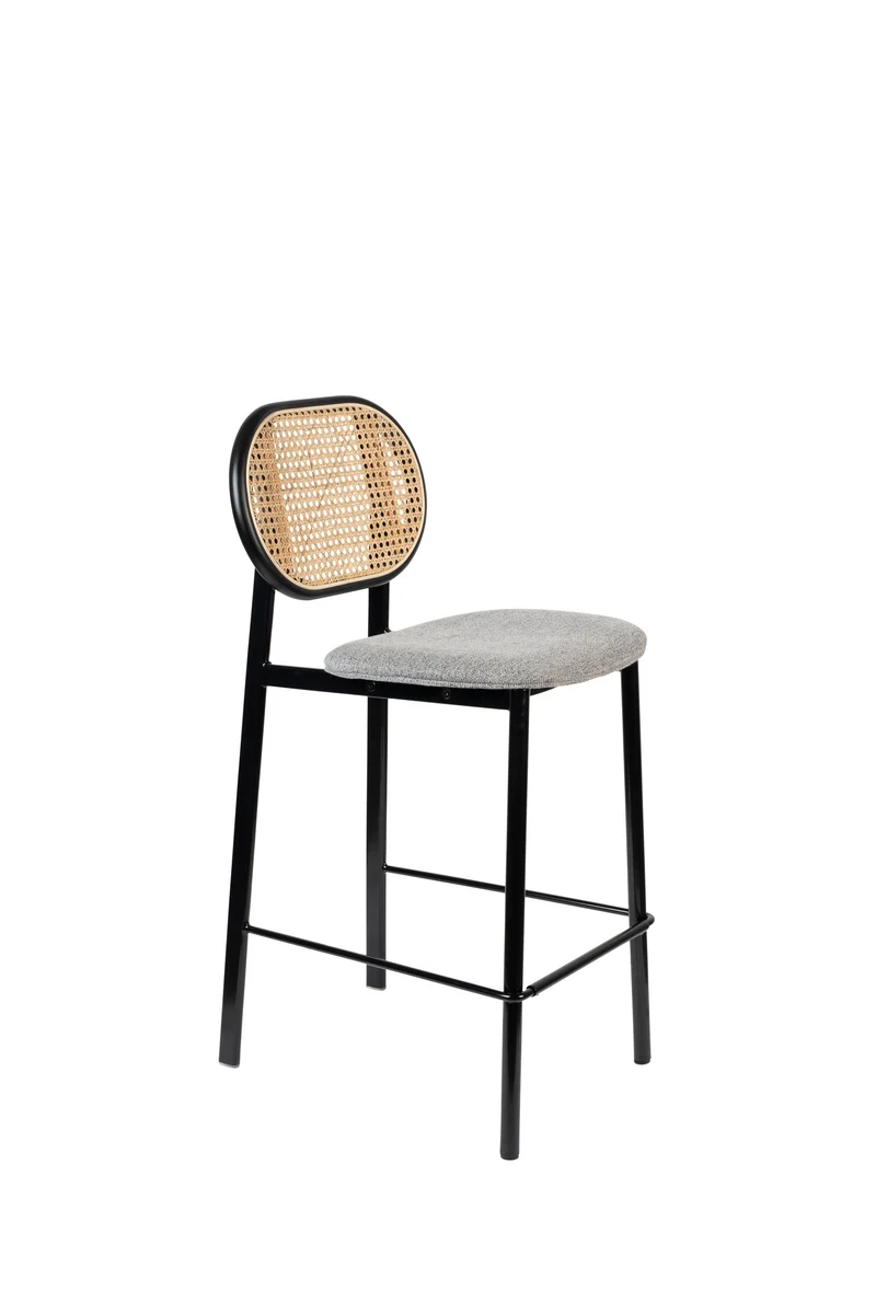 Zuiver Tresenhocker Spike Natural – Grau, Stoff, 53 × 42,5 × 94 cm