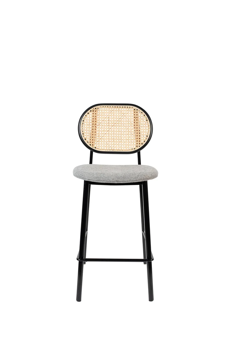 Zuiver Tresenhocker Spike Natural – Grau, Stoff, 53 × 42,5 × 94 cm