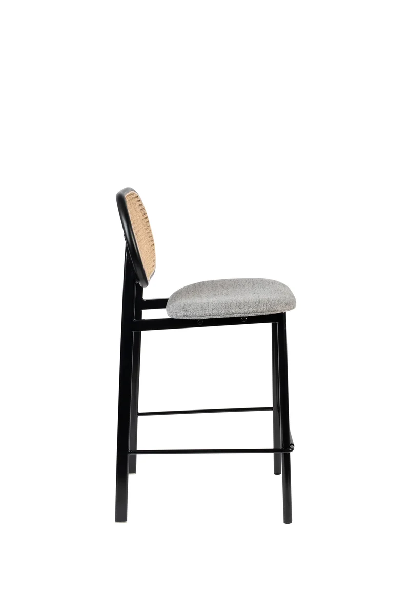 Zuiver Tresenhocker Spike Natural – Grau, Stoff, 53 × 42,5 × 94 cm