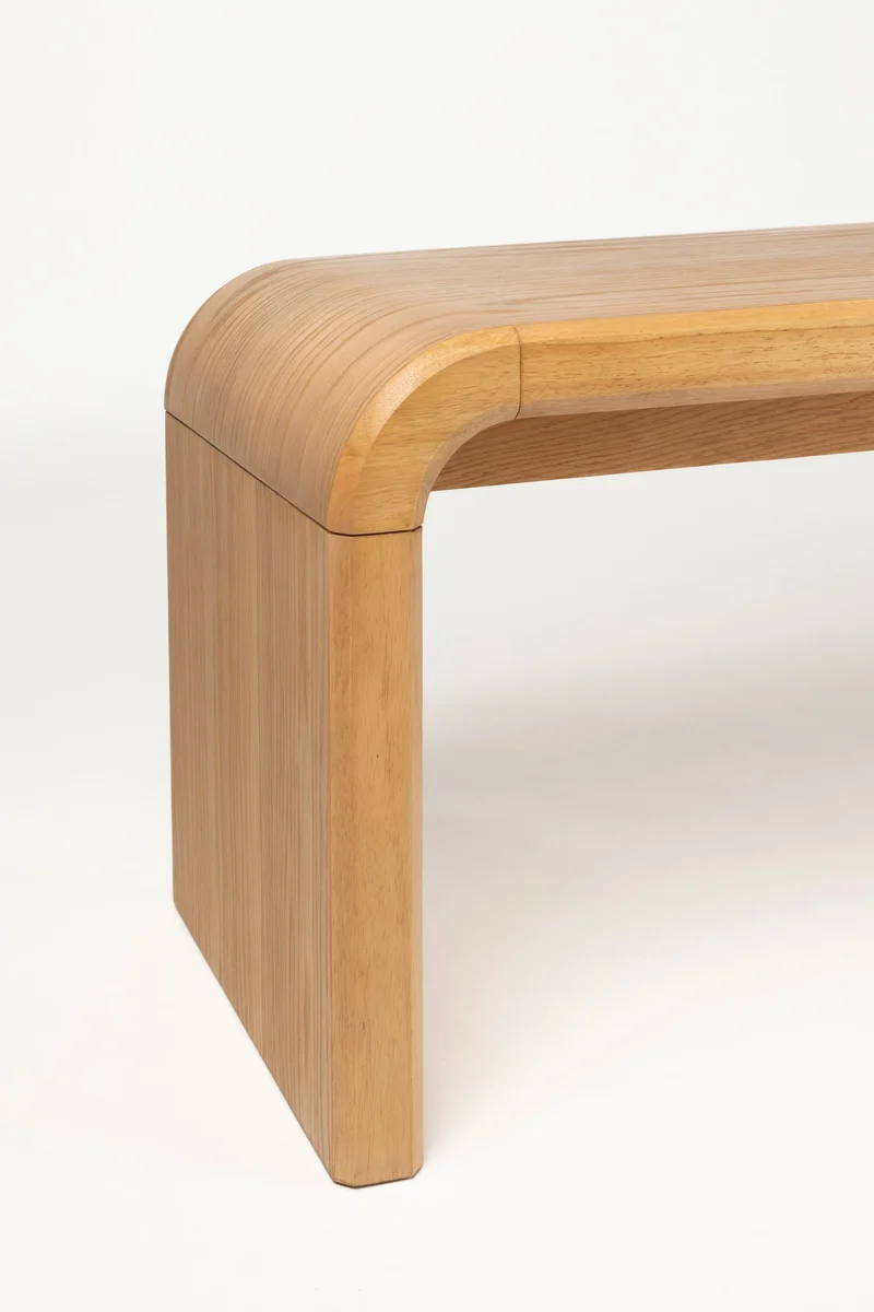 Zuiver Bank Brave – Braun, Massives Eichenholz, 38 × 140 × 45 cm