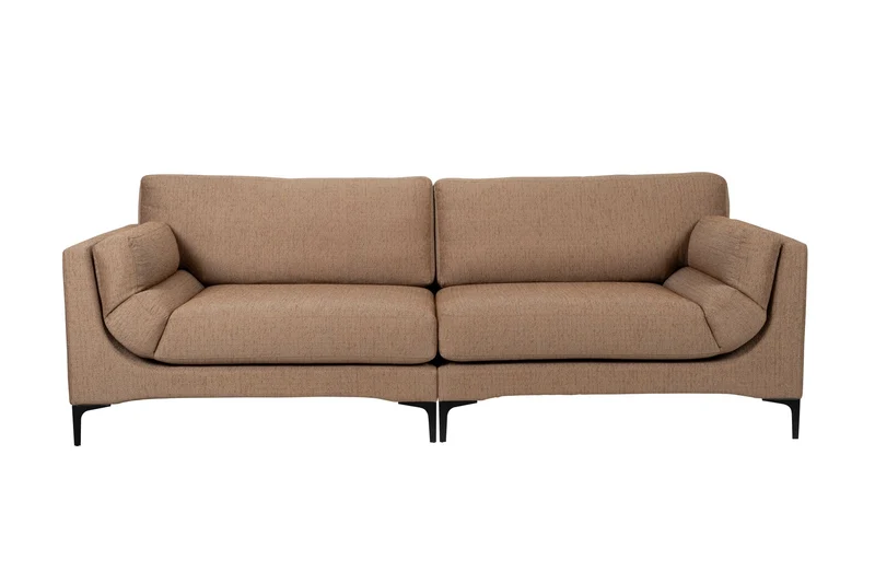 Zuiver Sofa Balcony 3-Sitzer Caramel – Braun, Stoff, 99 × 256 × 85 cm