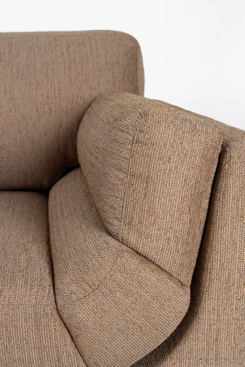 Zuiver Sofa Balcony 3-Sitzer Caramel – Braun, Stoff, 99 × 256 × 85 cm
