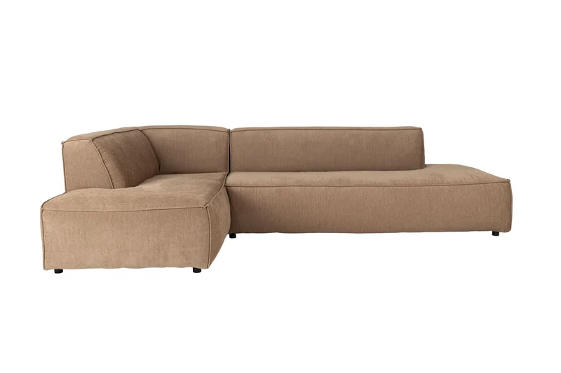 Zuiver Sofa Fat Freddy Rib Left Caramel – Braun, Stoff, 188 × 308 × 72 cm