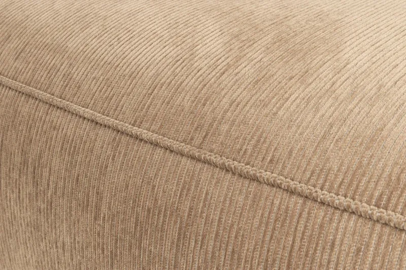Zuiver Sofa Fat Freddy Rib Left Caramel – Braun, Stoff, 188 × 308 × 72 cm