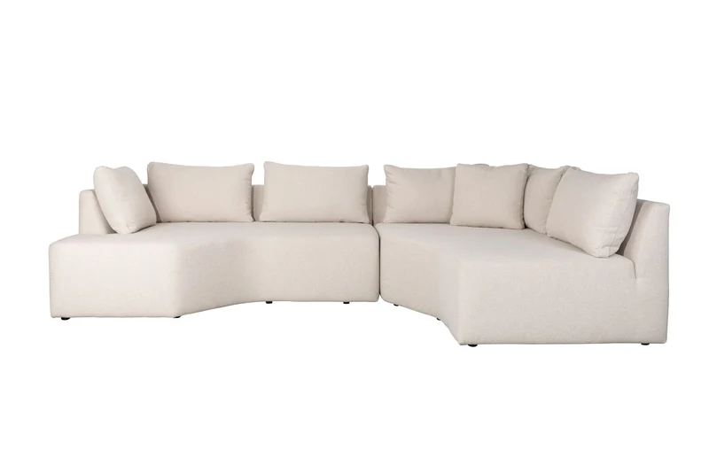 Zuiver Sofa Prosper Right – Sand, Polyester, 126 × 301 × 79 cm
