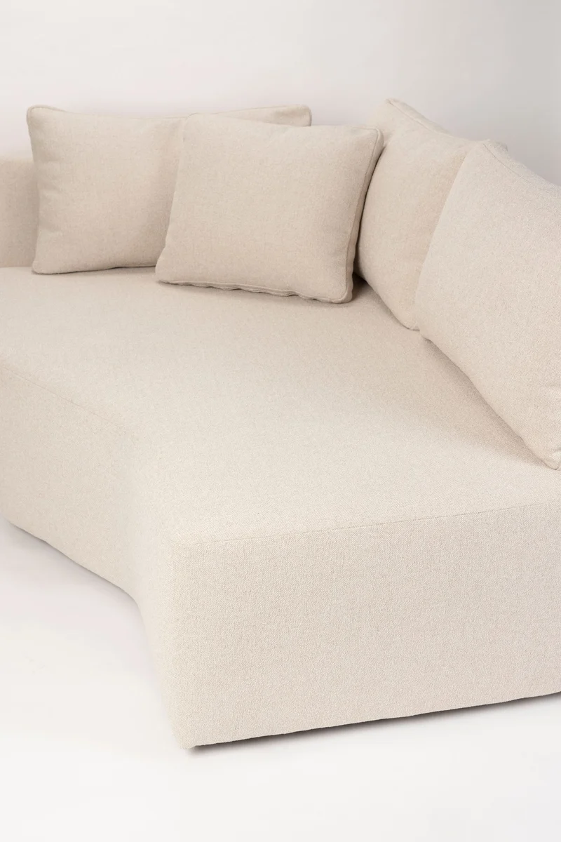 Zuiver Sofa Prosper Right – Sand, Polyester, 126 × 301 × 79 cm