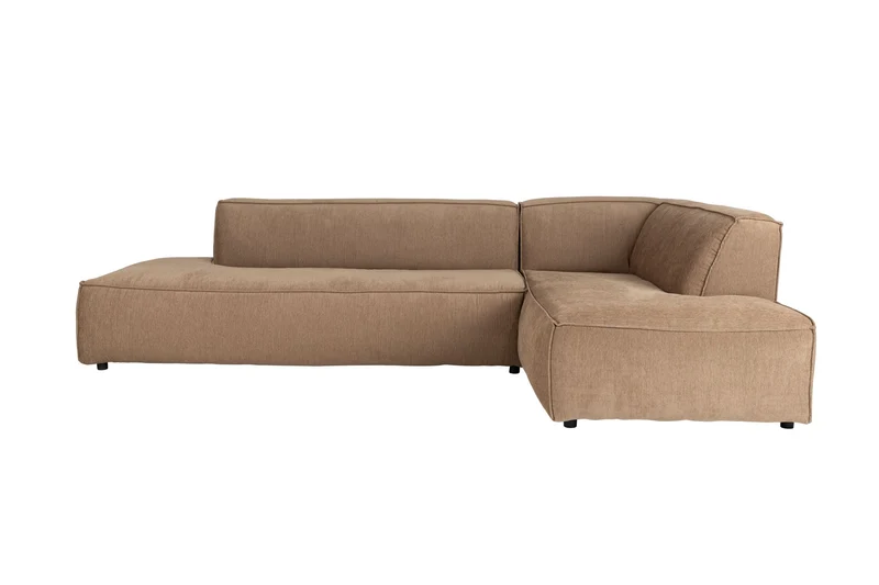 Zuiver Sofa Fat Freddy Rib Right Caramel – Braun, Stoff, 188 × 308 × 72 cm