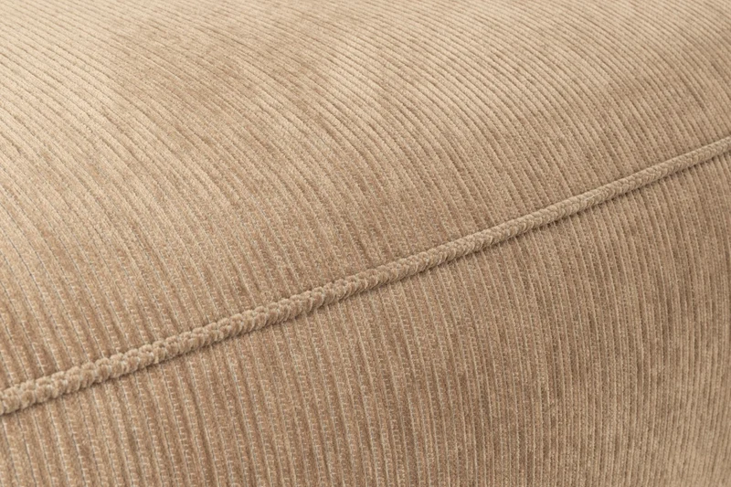 Zuiver Sofa Fat Freddy Rib Right Caramel – Braun, Stoff, 188 × 308 × 72 cm