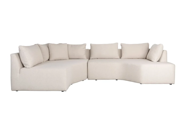 Zuiver Sofa Prosper Left – Sand, Polyester, 126 × 301 × 79 cm