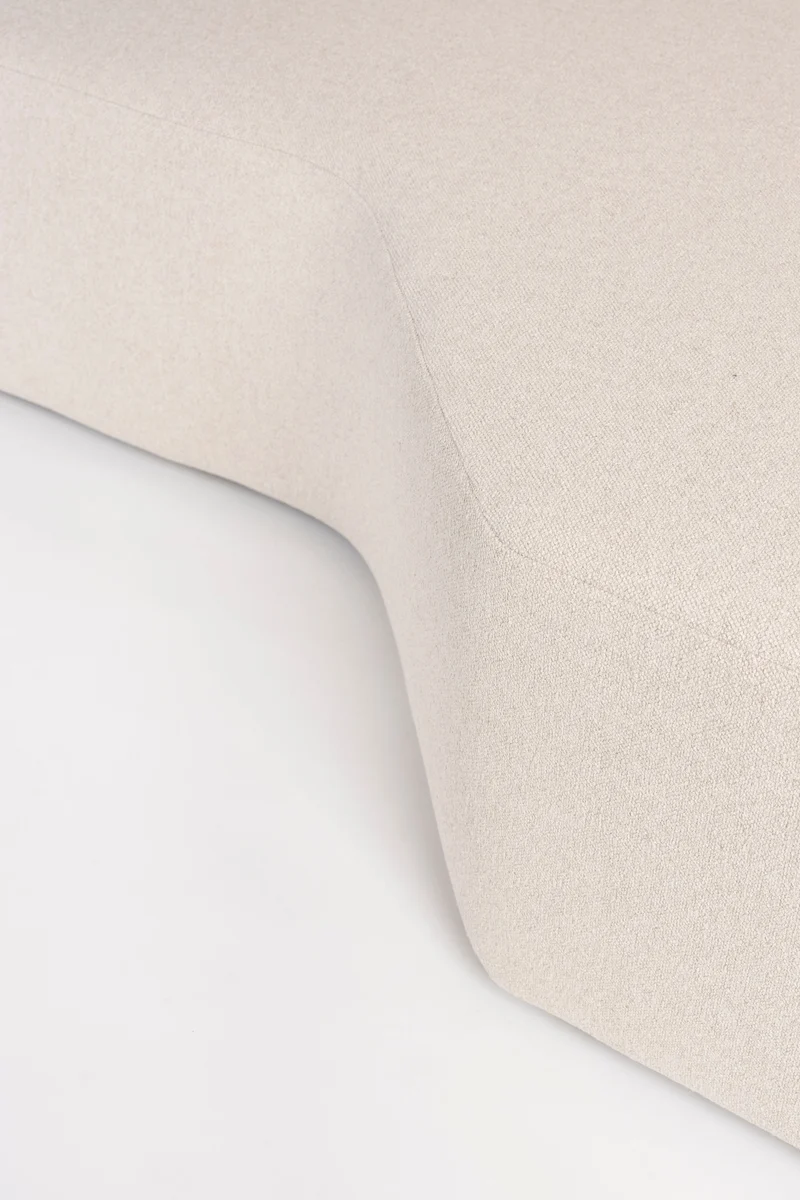 Zuiver Sofa Prosper Left – Sand, Polyester, 126 × 301 × 79 cm