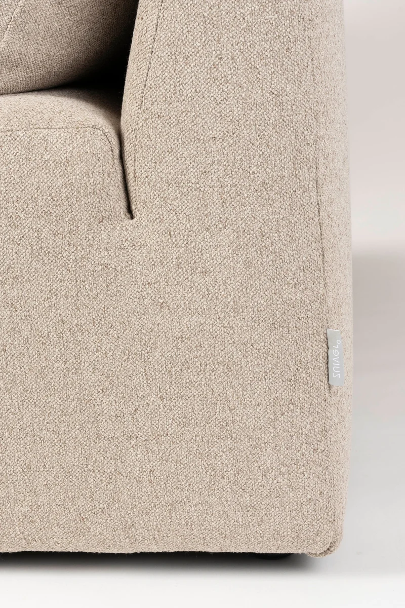 Zuiver Sofa Prosper Right – Cappuccino, Polyester, 126 × 301 × 79 cm