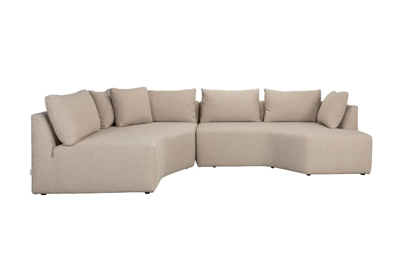 Zuiver Sofa Prosper Left – Cappuccino, Polyester, 126 × 301 × 79 cm