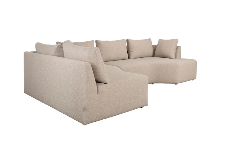 Zuiver Sofa Prosper Left – Cappuccino, Polyester, 126 × 301 × 79 cm