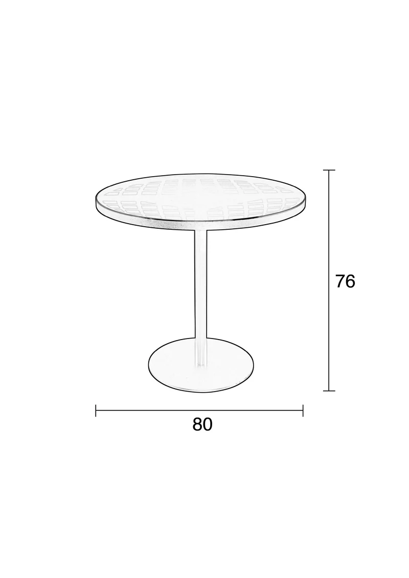 Zuiver Bistrotisch Albert Garden – Schwarz, Aluminium, 80 × 80 × 76 cm