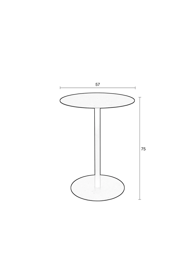 Zuiver Bistrotisch Snow – Schwarz, Stahl, 57 × 57 × 75 cm