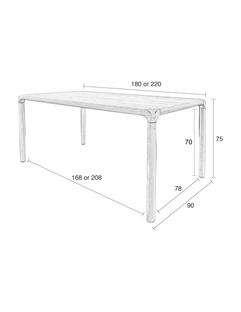 Zuiver Esstisch Storm 180 × 90 cm – Nussbaum, Eschenfurnier