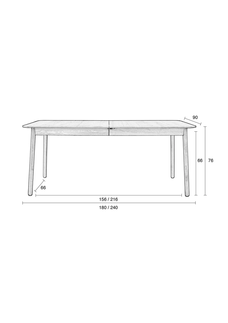 Zuiver Esstisch Glimps 180 240 × 90 – Nussbaum, Holz