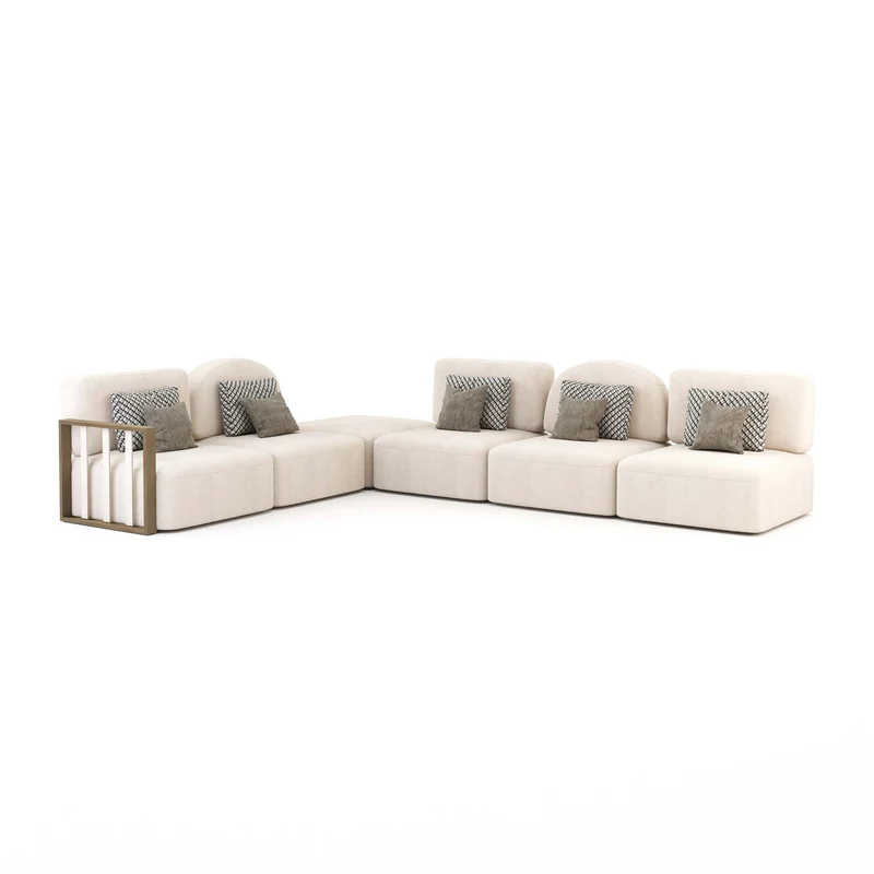 Stylish Club End Module Sofa Her with 1 Seat - Round Back Sofa – Variante 2