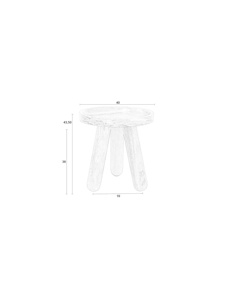 Zuiver Beistelltisch Cosmopolitan – Grau, Marmor, 40 × 40 × 43,5 cm