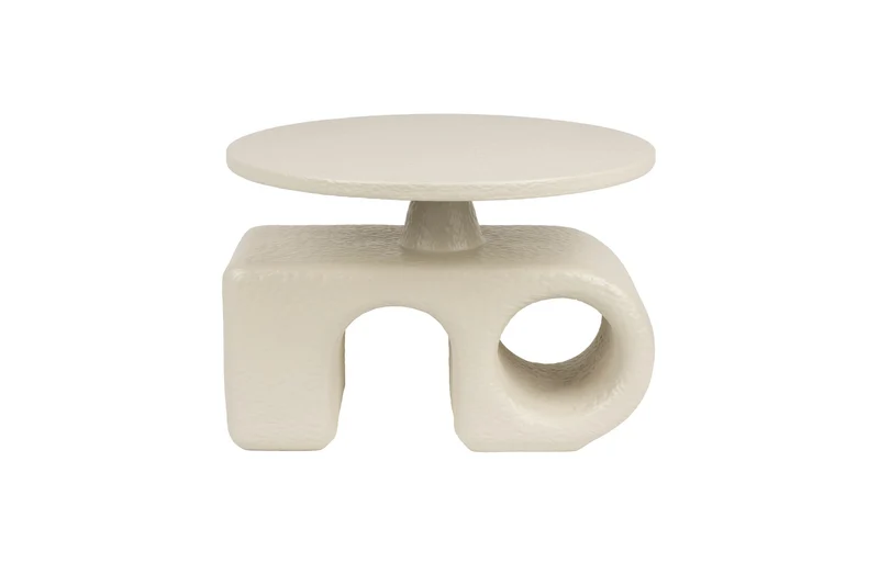 Zuiver Beistelltisch Hermit – Beige, Kunstharz, 58 × 58 × 40 cm