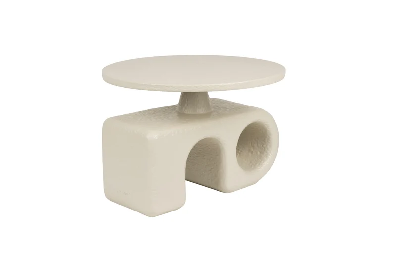 Zuiver Beistelltisch Hermit – Beige, Kunstharz, 58 × 58 × 40 cm