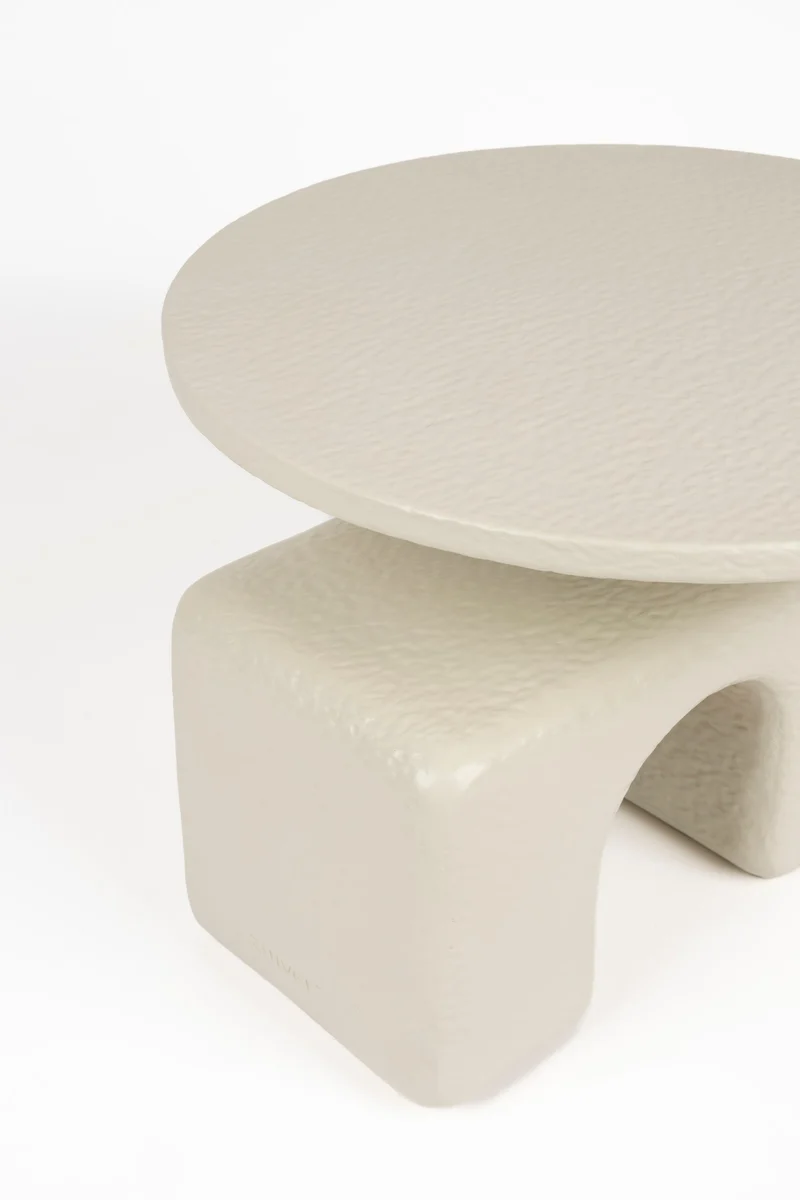 Zuiver Beistelltisch Hermit – Beige, Kunstharz, 58 × 58 × 40 cm