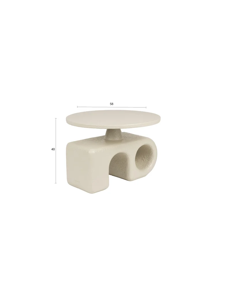 Zuiver Beistelltisch Hermit – Beige, Kunstharz, 58 × 58 × 40 cm