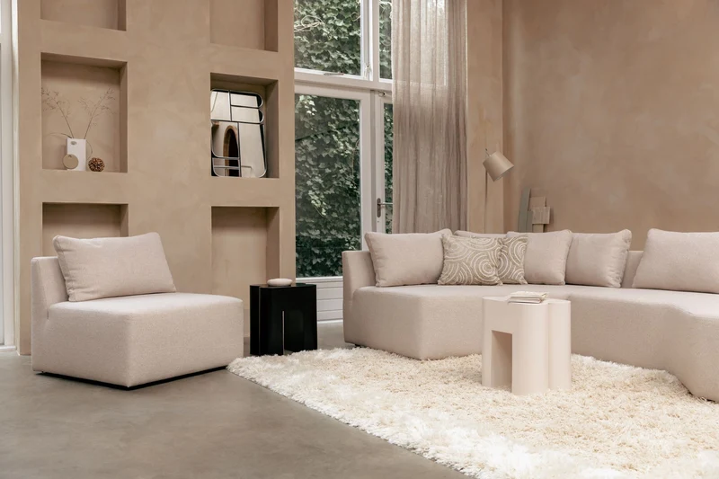 Zuiver Sofa-Element Prosper 1-Sitzer – Sand, Polyester, 87 × 85 × 79 cm