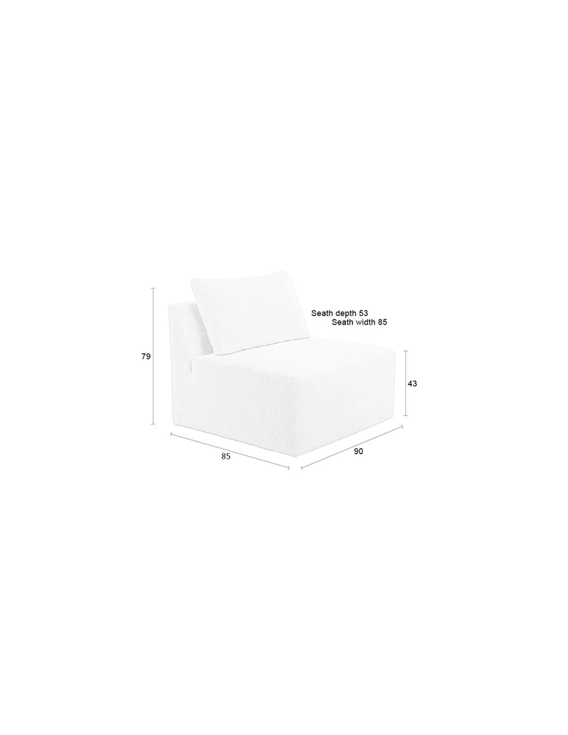 Zuiver Sofa-Element Prosper 1-Sitzer – Cappuccino, Polyester, 87 × 85 × 79 cm