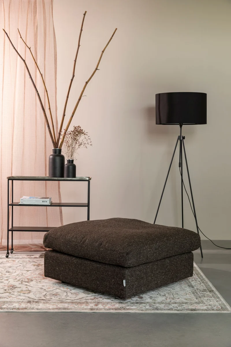 Zuiver Hocker Sense Espresso – Braun, Stoff, 92 × 92 × 47 cm