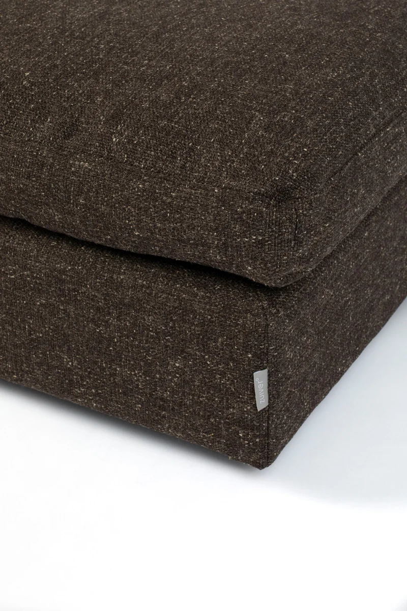 Zuiver Hocker Sense Espresso – Braun, Stoff, 92 × 92 × 47 cm