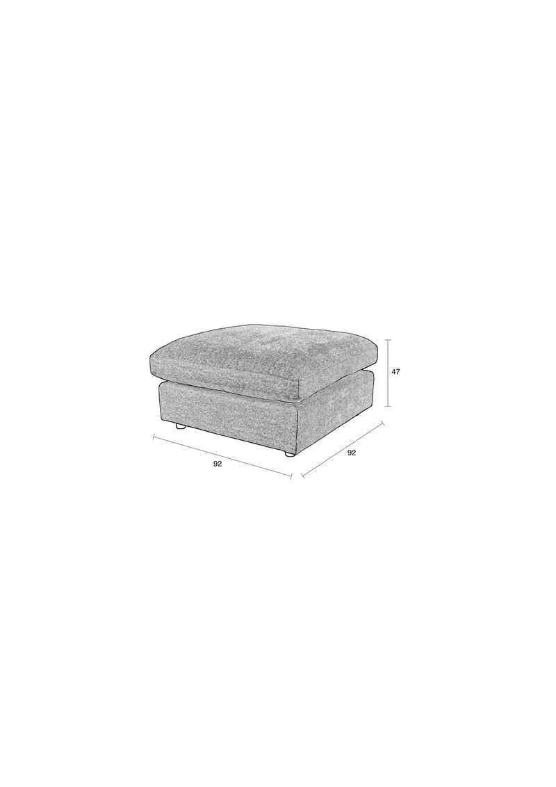 Zuiver Hocker Sense Espresso – Braun, Stoff, 92 × 92 × 47 cm
