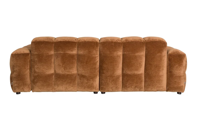 Dutchbone Sofa Hackman 3-Sitzer Velours – Cognac, Polyester, 102 × 264 × 84 cm